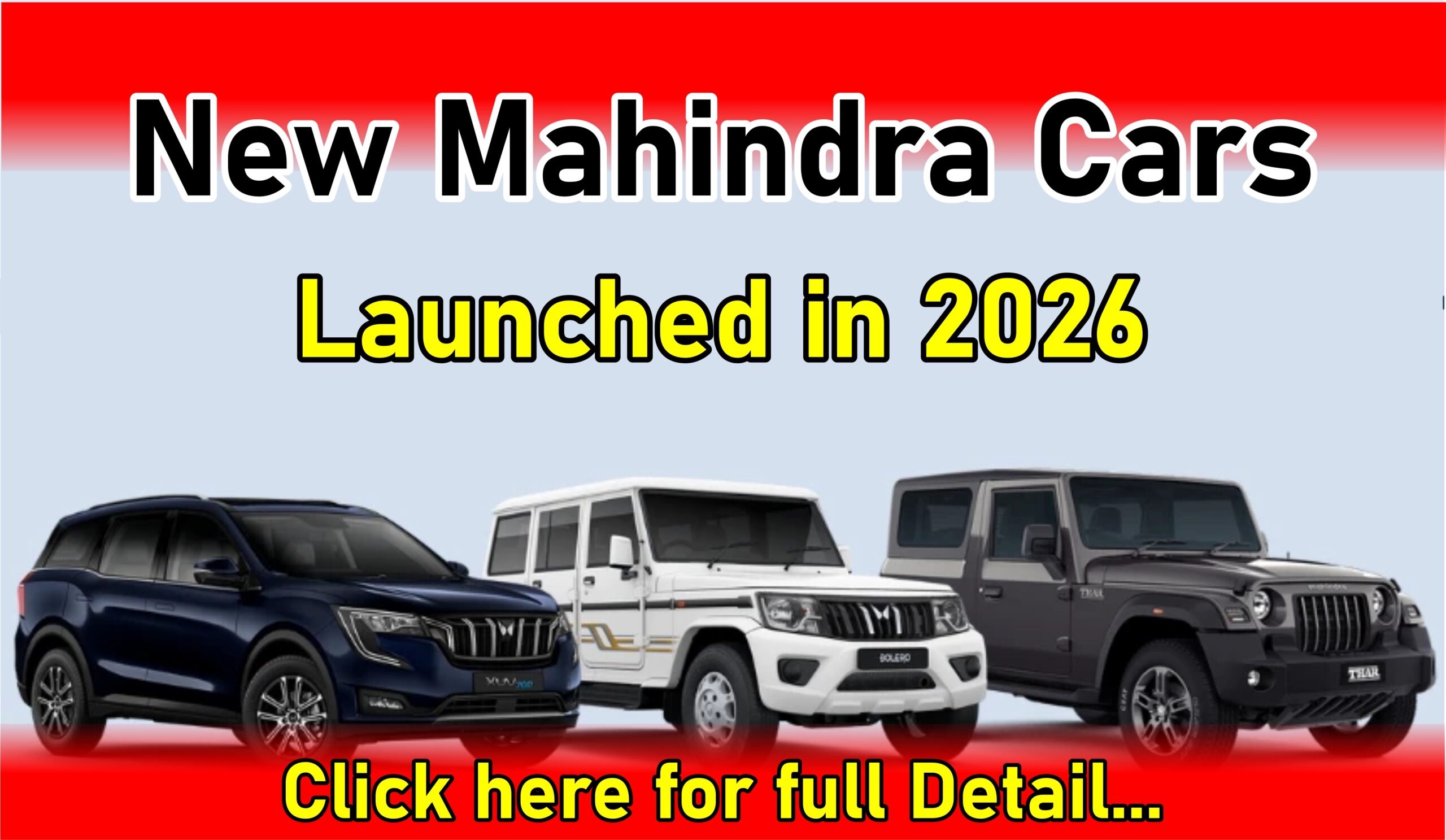 Mahindra 2026 Me Launch Hone Wali Cars